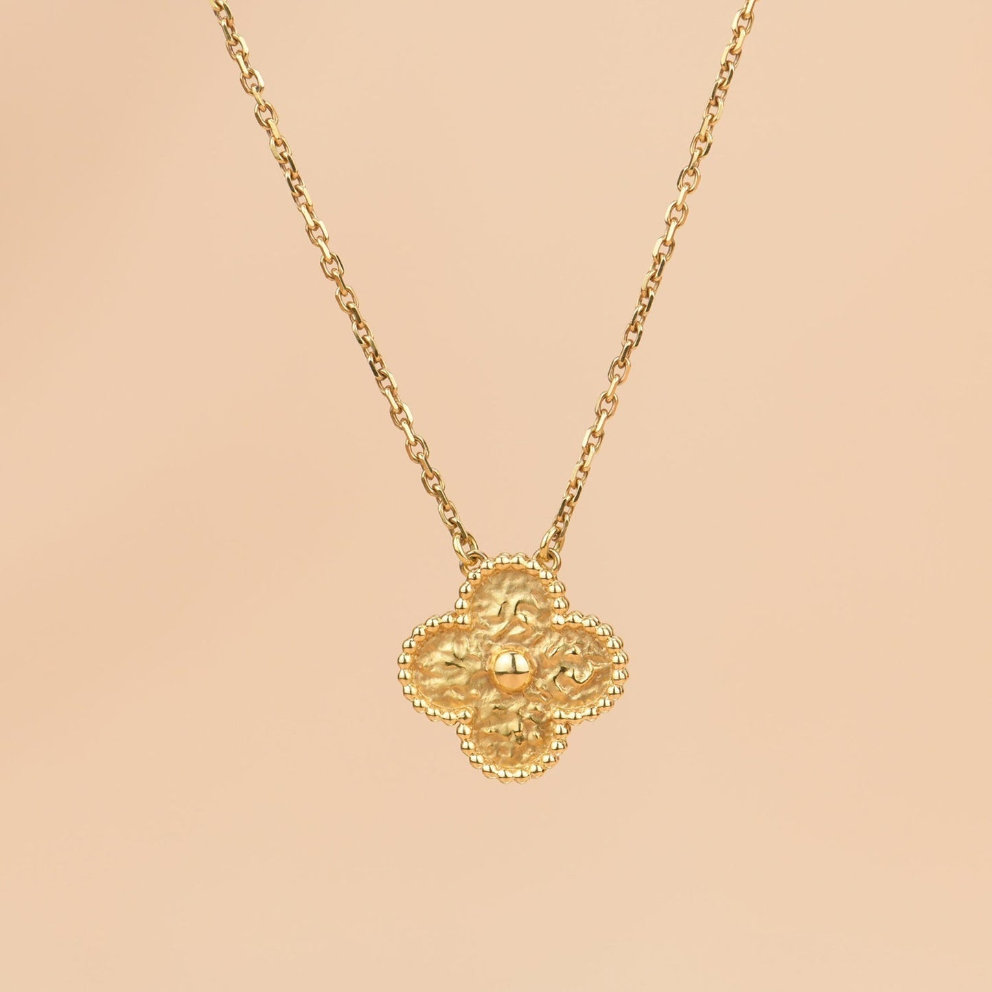 [✨ROSE✨]CLOVER 15MM  BRONZING NECKLACE