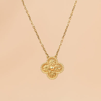 [✨ROSE✨]CLOVER 15MM  BRONZING NECKLACE