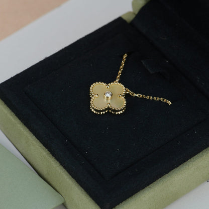 [✨ROSE✨]CLOVER 15MM DIAMOND GOLD MOTHER OF PEARL NECKLACE