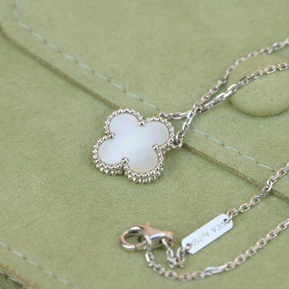 [✨ROSE✨]CLOVER  15MM WHITE MOTHER-OF-PEARL SILVER