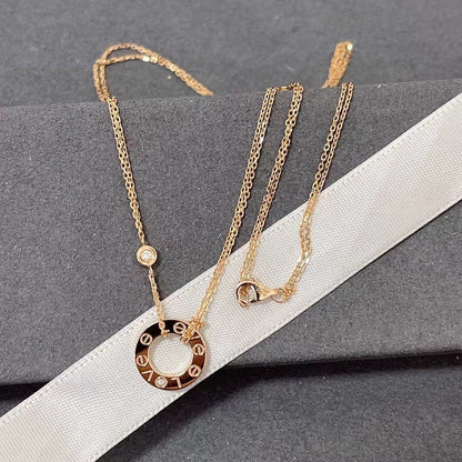 [✨ROSE✨]LOVE NECKLACE 16MM 2 DIAMONDS