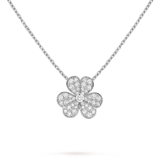 [✨ROSE✨]CLOVER DIAMOND NECKLACE SILVER