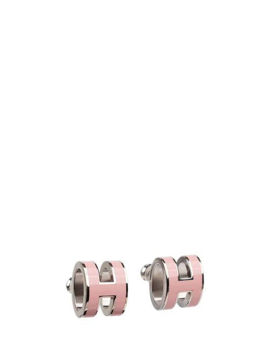 [✨ROSE✨]MINI POP H SILVER EARRINGS PINK