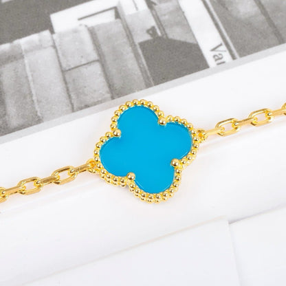 [✨ROSE✨]CLOVER 5 MOTIFS TURQUOISE BRACELET