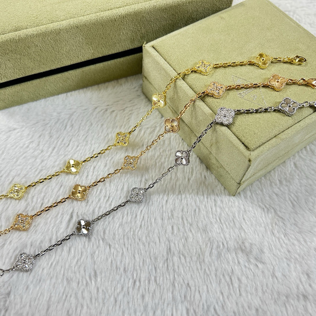 [✨ROSE✨]CLOVER 6 MOTIF DIAMOND LASER BRACELET