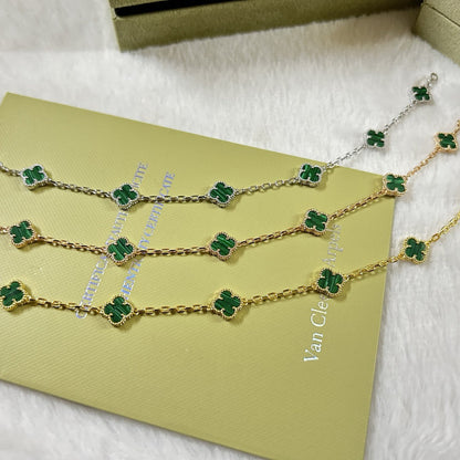 [✨ROSE✨]CLOVER 6 MOTIF MALACHITE BRACELET
