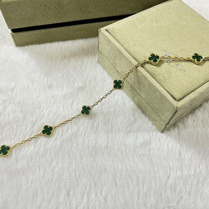 [✨ROSE✨]CLOVER 6 MOTIF MALACHITE BRACELET