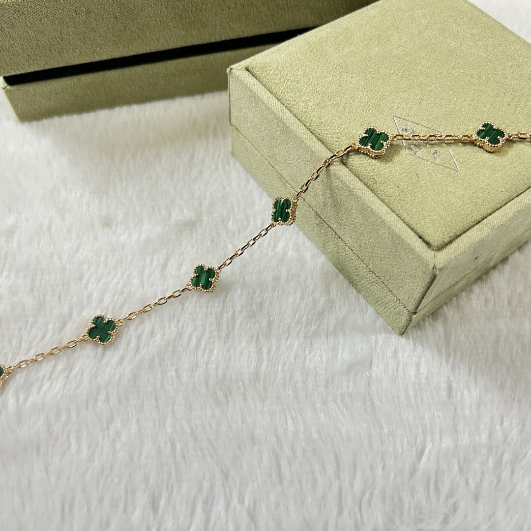 [✨ROSE✨]CLOVER 6 MOTIF MALACHITE BRACELET