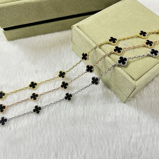 [✨ROSE✨]CLOVER 6 MOTIF  ONYXS BRACELET
