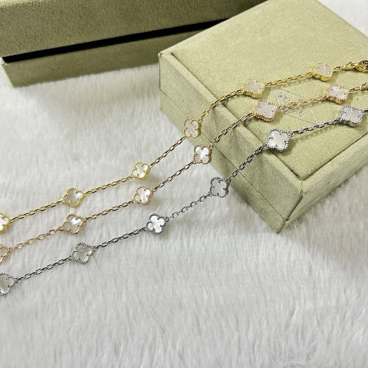 [✨ROSE✨]CLOVER 6 MOTIF WHITE MOP BRACELET