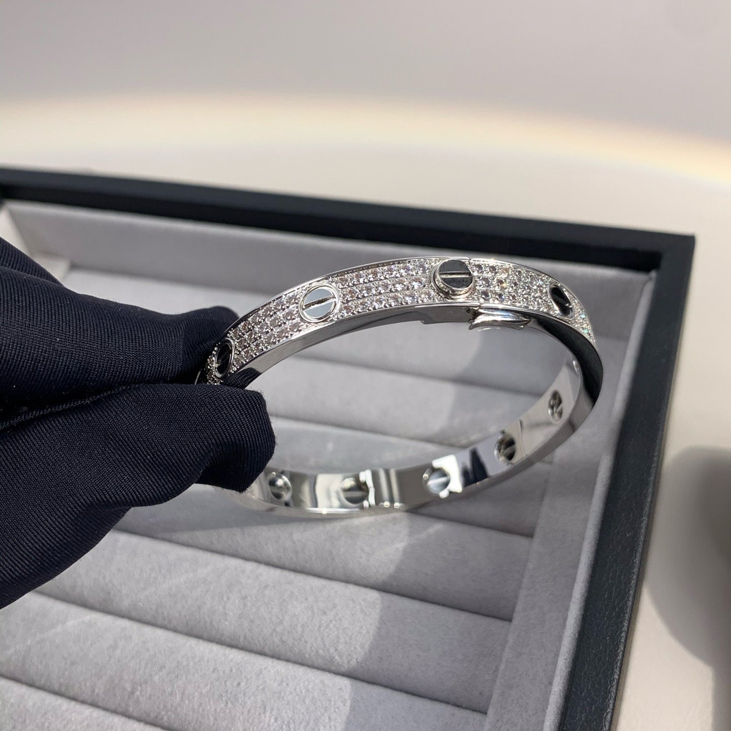 [✨ROSE✨]LOVE BRACELET 6.1MM DIAMOND-PAVED CERAMIC