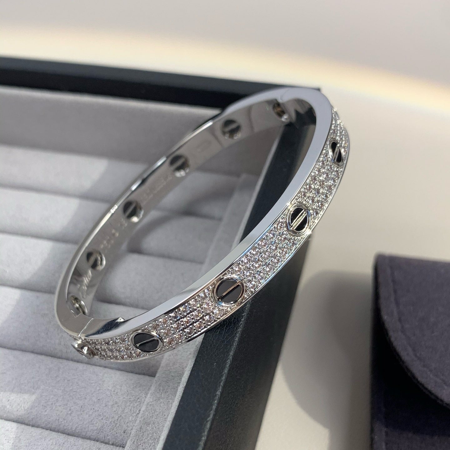 [✨ROSE✨]LOVE BRACELET 6.1MM DIAMOND-PAVED CERAMIC