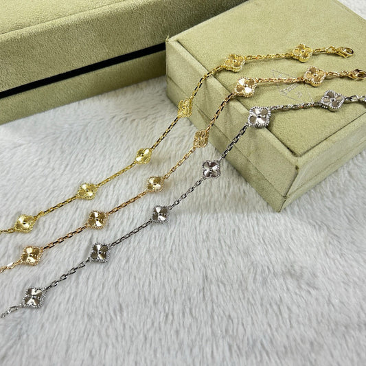 [✨ROSE✨]CLOVER 6 MOTIF DIAMOND BRACELET