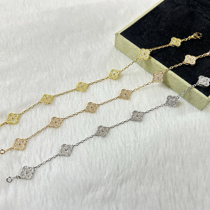 [✨ROSE✨]CLOVER 6 MOTIF DIAMOND BRACELET
