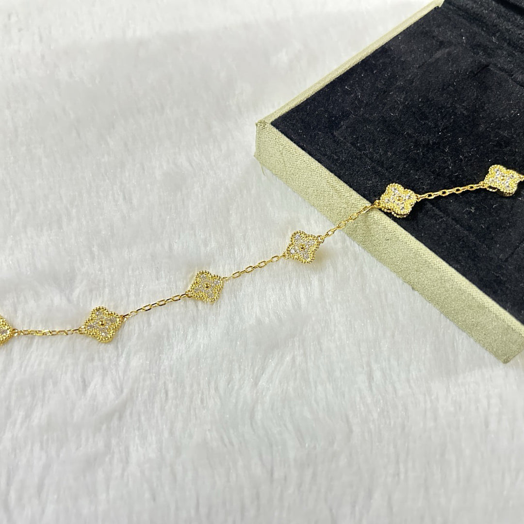 [✨ROSE✨]CLOVER 6 MOTIF DIAMOND BRACELET