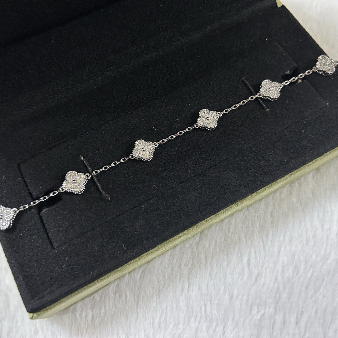 [✨ROSE✨]CLOVER 6 MOTIF DIAMOND BRACELET