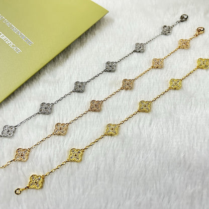 [✨ROSE✨]CLOVER 6 MOTIF DIAMOND BRACELET
