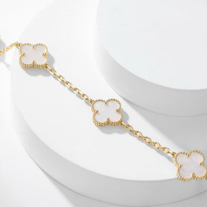 [✨ROSE✨]CLOVER 10 MOTIFS WHITE MOTHER OF PEARL NECKLACE