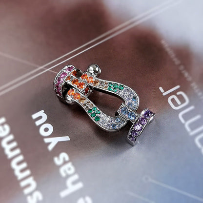 [✨ROSE✨]FORCE LARGE HORSESHOE  COLORED DIAMOND BRACELET ROSE GOLD