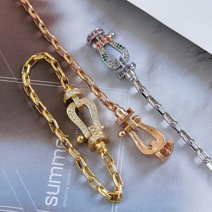 [✨ROSE✨]FORCE LARGE HORSESHOE CLASP  METAL BRACELET