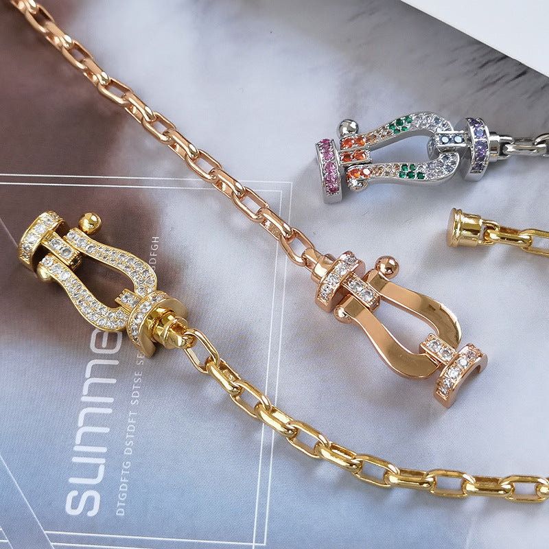 [✨ROSE✨]FORCE LARGE HORSESHOE CLASP  METAL BRACELET