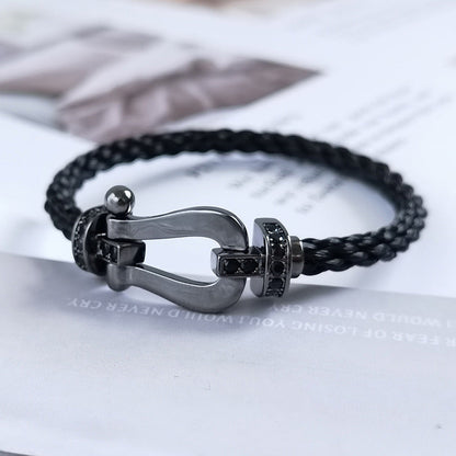 [✨ROSE✨]FORCE LARGE SERIES HORSESHOE BLACK SAMURAI BRACELET