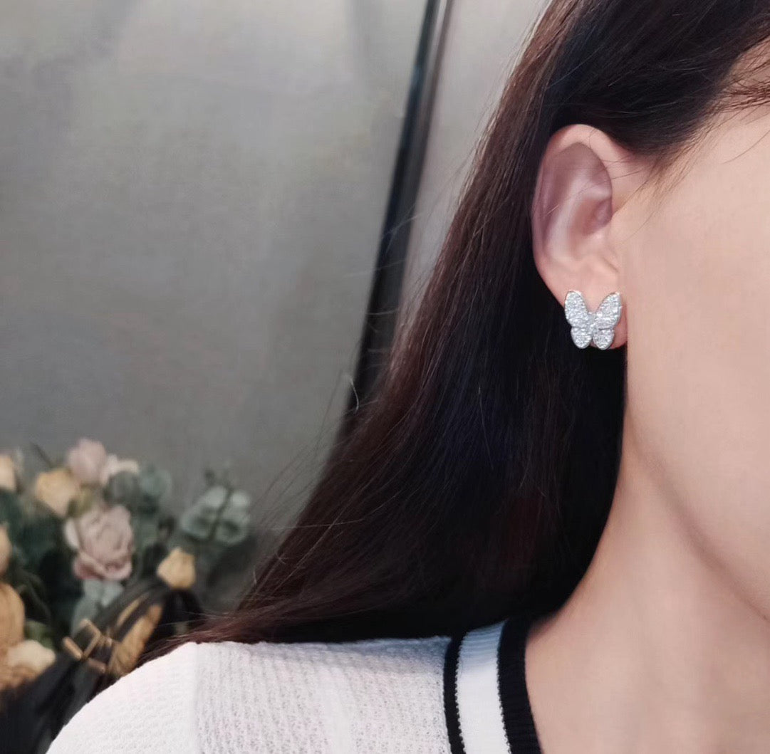 [✨ROSE✨]BUTTERFLY ALL DIAMOND EARRINGS