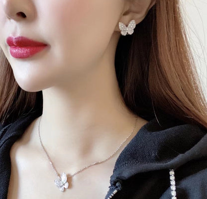 [✨ROSE✨]BUTTERFLY ALL DIAMOND EARRINGS