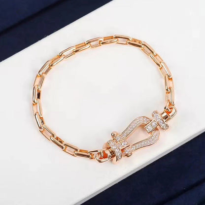 [✨ROSE✨]FORCE LARGE HORSESHOE CLASP  METAL BRACELET