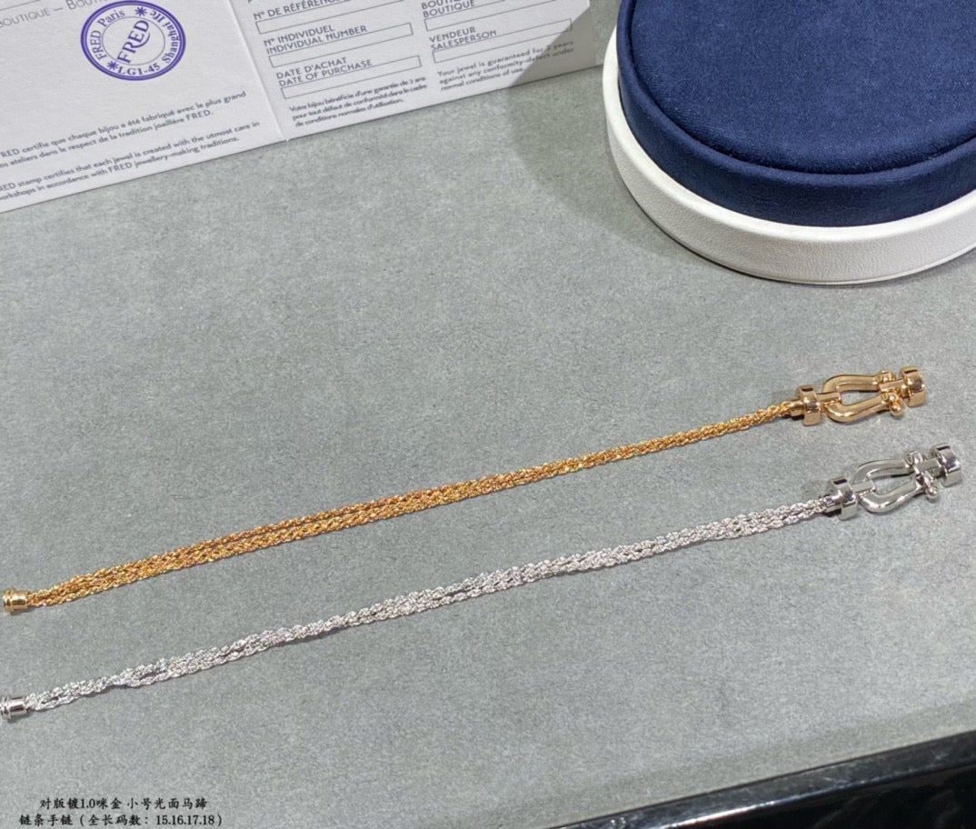 [✨ROSE✨]FORCE SMALL HORSESHOE  DIAMOND CHAIN ROPE BRACELET
