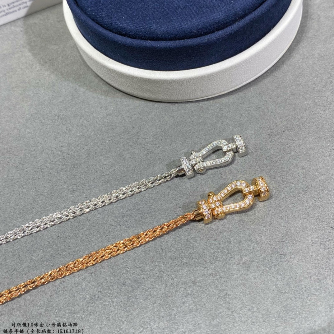 [✨ROSE✨]FORCE SMALL HORSESHOE  DIAMOND CHAIN ROPE BRACELET