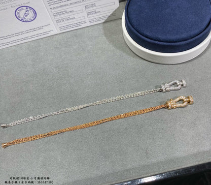 [✨ROSE✨]FORCE SMALL HORSESHOE  DIAMOND CHAIN ROPE BRACELET