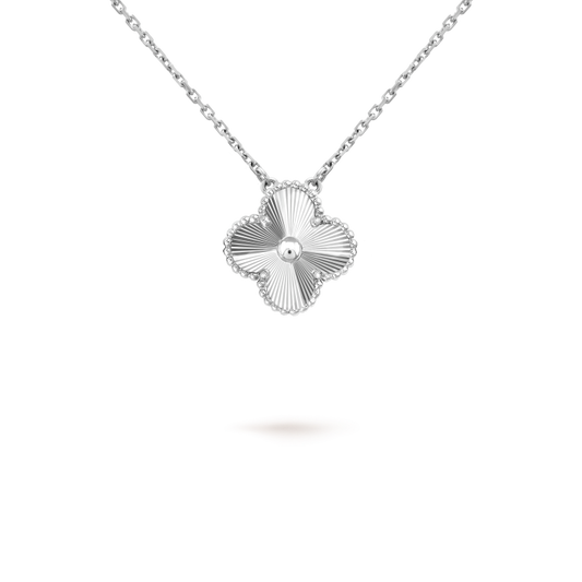 [✨ROSE✨]CLOVER 15MM LASER NECKLACE SILVER