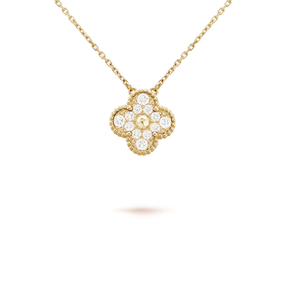 [✨ROSE✨]CLOVER 15MM DIAMOND SINGLE FLOWER NECKLACE