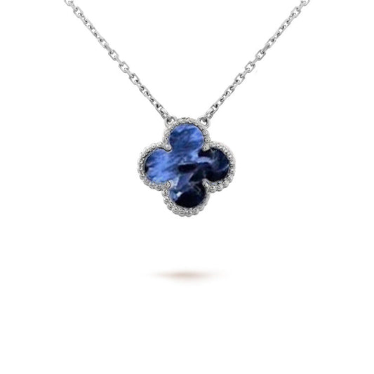 [✨ROSE✨]CLOVER 15MM PIETERSITE NECKLACE SILVER
