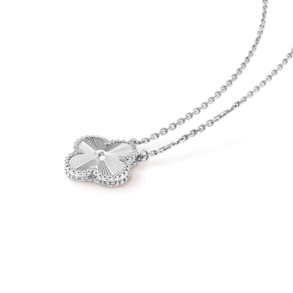 [✨ROSE✨]CLOVER 15MM LASER NECKLACE SILVER