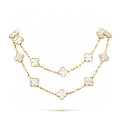 [✨ROSE✨]CLOVER 20 MOTIFS WHITE MOP NECKLACE
