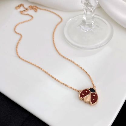 [✨ROSE✨]LUCKY  CARNELIANS LADYBUG NECKLACE