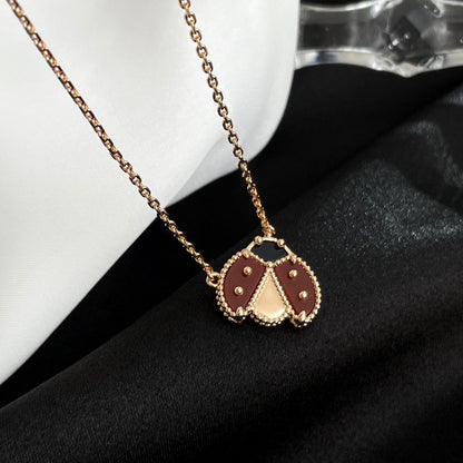 [✨ROSE✨]LUCKY  CARNELIANS LADYBUG NECKLACE