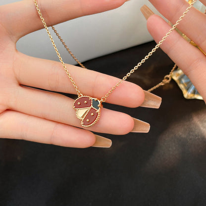 [✨ROSE✨]LUCKY  CARNELIANS LADYBUG NECKLACE