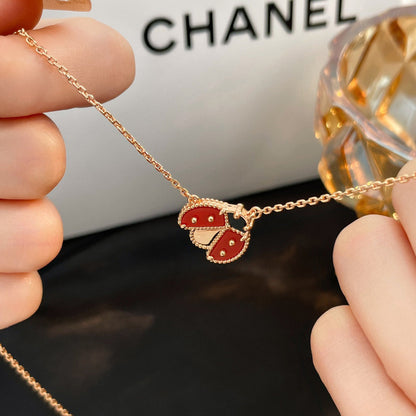 [✨ROSE✨]LUCKY  CARNELIANS LADYBUG NECKLACE