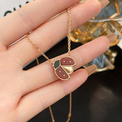 [✨ROSE✨]LUCKY  CARNELIANS LADYBUG NECKLACE