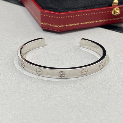 [✨ROSE✨]LOVE BRACELET 6.1MM 1 DIAMOND OPEN CUFF