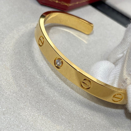 [✨ROSE✨]LOVE BRACELET 6.1MM 1 DIAMOND OPEN CUFF