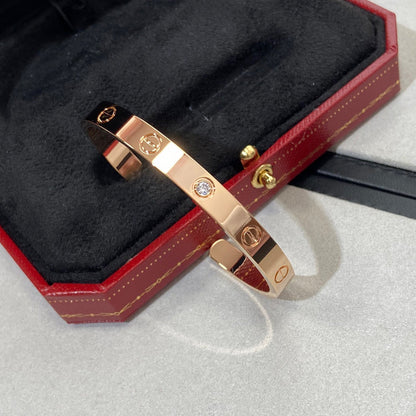 [✨ROSE✨]LOVE BRACELET 6.1MM 1 DIAMOND OPEN CUFF