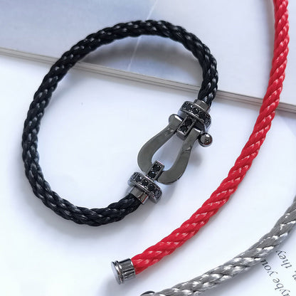 [✨ROSE✨]FORCE LARGE SERIES HORSESHOE BLACK SAMURAI BRACELET