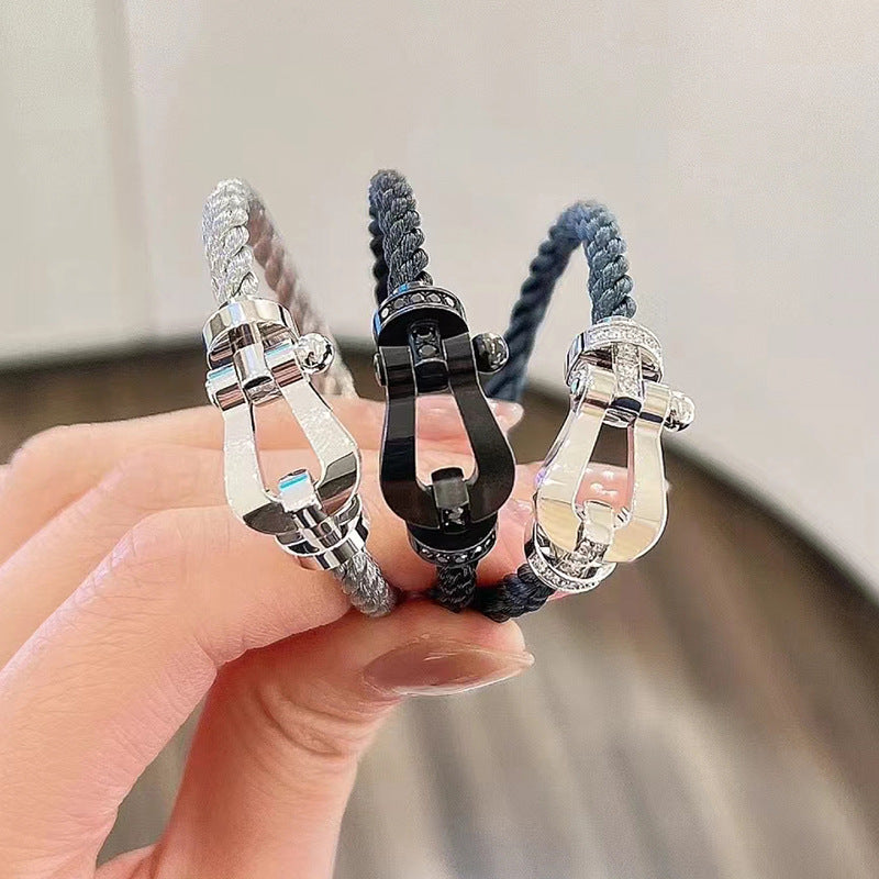 [✨ROSE✨]FORCE LARGE HORSESHOE NO DIAMOND BRACELET SILVER