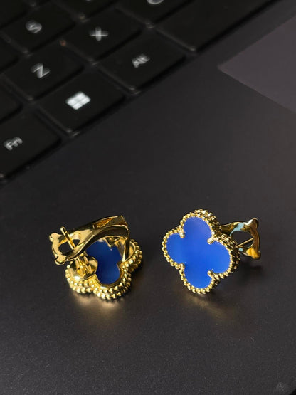 [Rose Jewelry] CLOVER LARGE (20mm) 1 MOTIFS BLUE MOP STUD EARRINGS