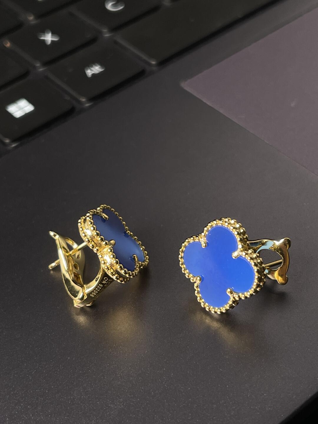 [Rose Jewelry] CLOVER LARGE (20mm) 1 MOTIFS BLUE MOP STUD EARRINGS