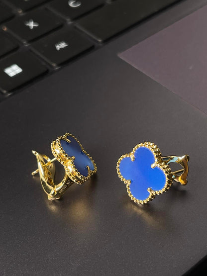 [Rose Jewelry] CLOVER LARGE (20mm) 1 MOTIFS BLUE MOP STUD EARRINGS